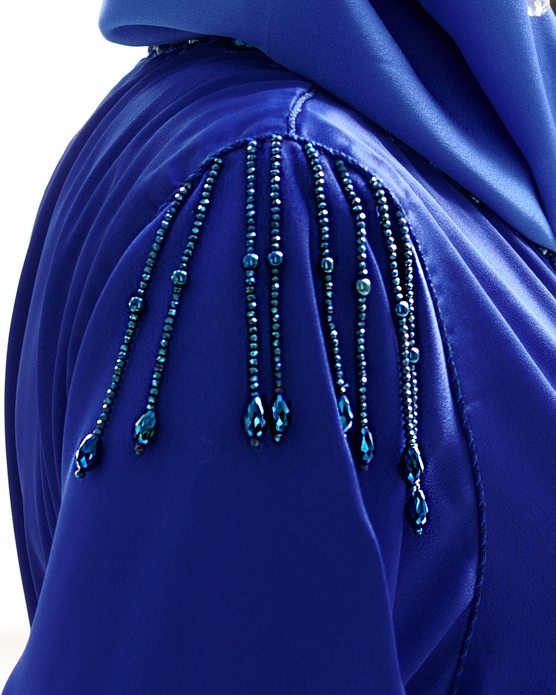 Caftan perlé Azhar bleu royal